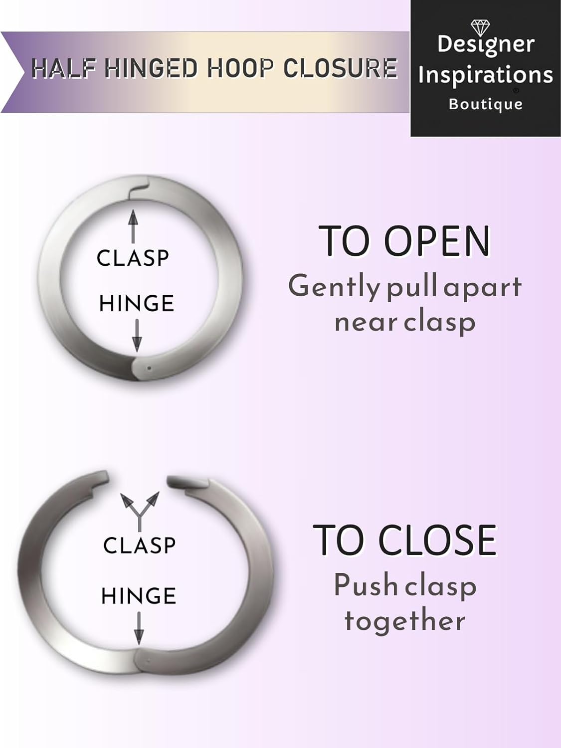 13MM Diamond Cut Square/Flat Edged Tube Half Hinged Sterling Silver Sleeper Hoop Earrings for Women Men Girls - Polished Unisex Round Hoop Earrings - Image 5