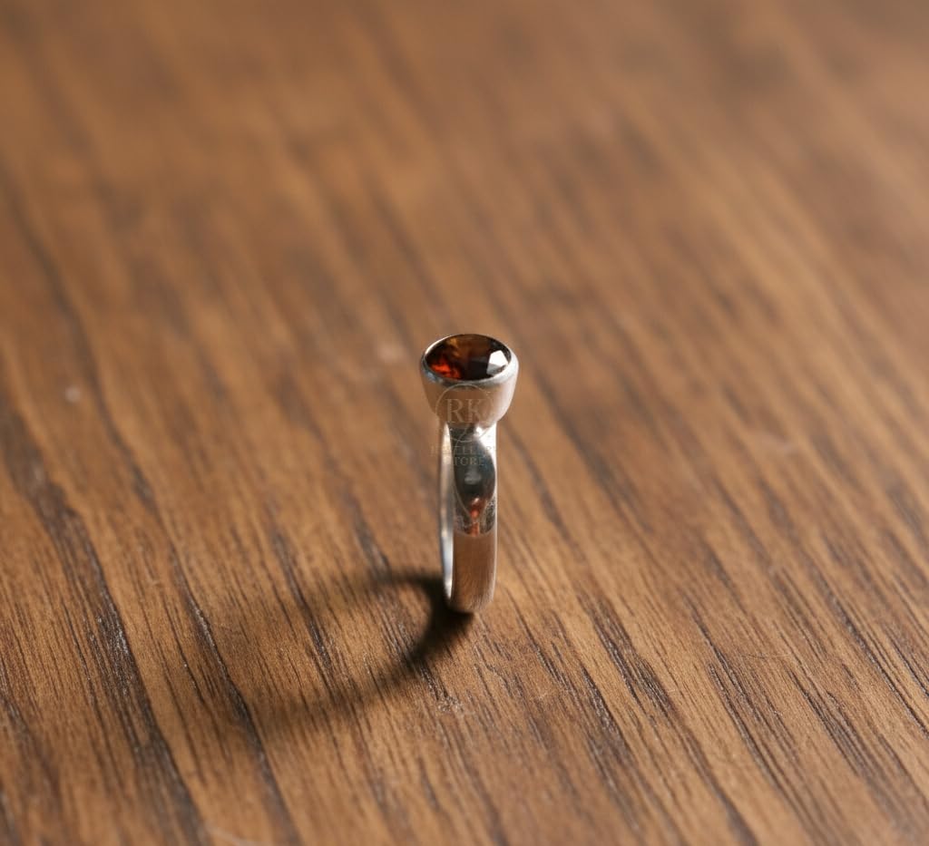 Unique Red Garnet Pure 925 Sterling Silver Handmade Boho Promise Cut Stone Ring Gift Jewellery For Wife Mom (P) - Image 4