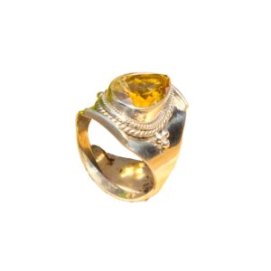 Citrine Pure 925 Sterling Silver Handmade Design Statement Ring Yellow Stone Ring Citrine Jewelry Wedding Gift Jewelry For Her (11.5)