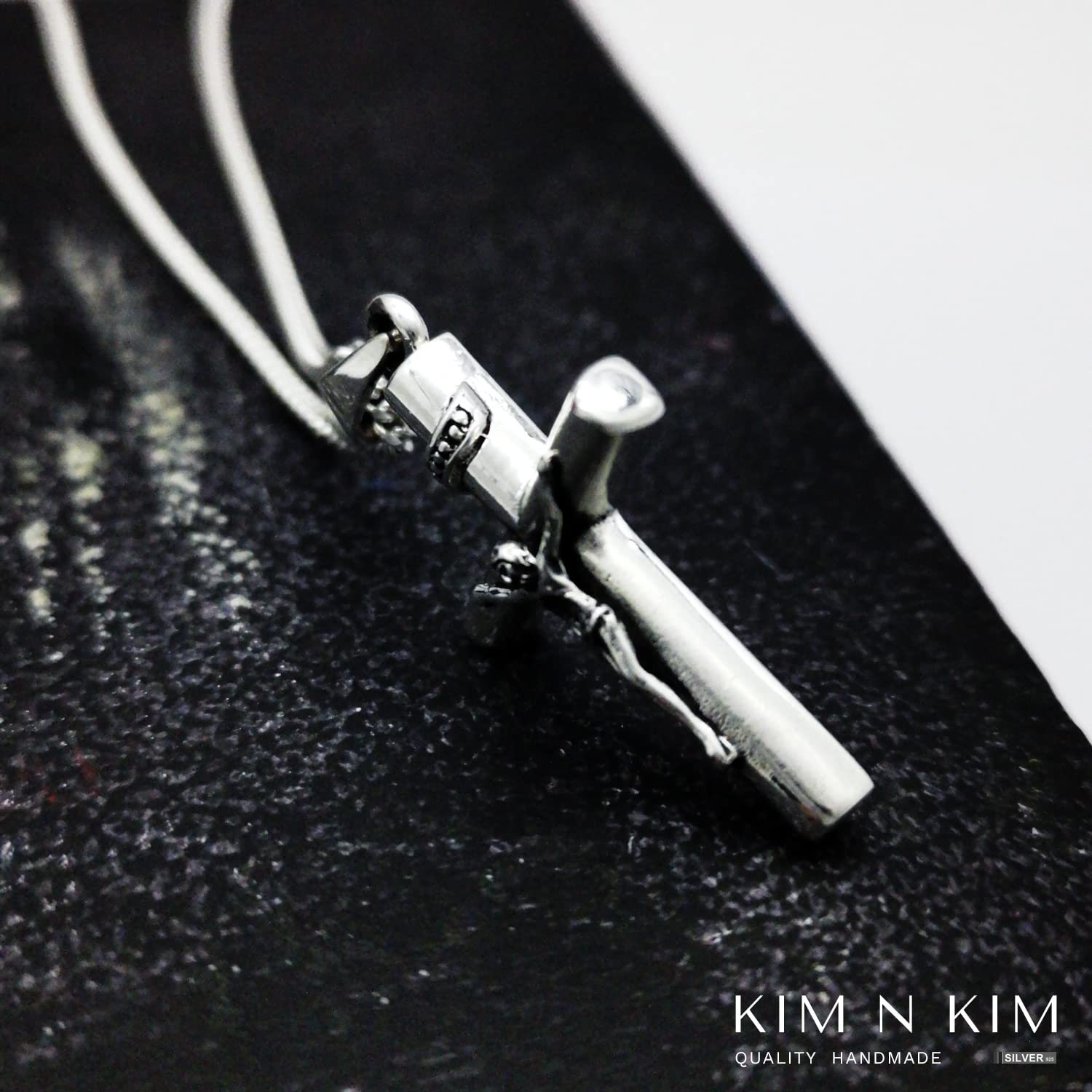 Genuine 925 Sterling Silver Personalised Crucifix Jesus Cross Necklace/Christian Necklace/Plain and Thick/Free Engraving Service/Quality Handmade Silver - KIMNKIM D10-1 (Medium) - Image 5