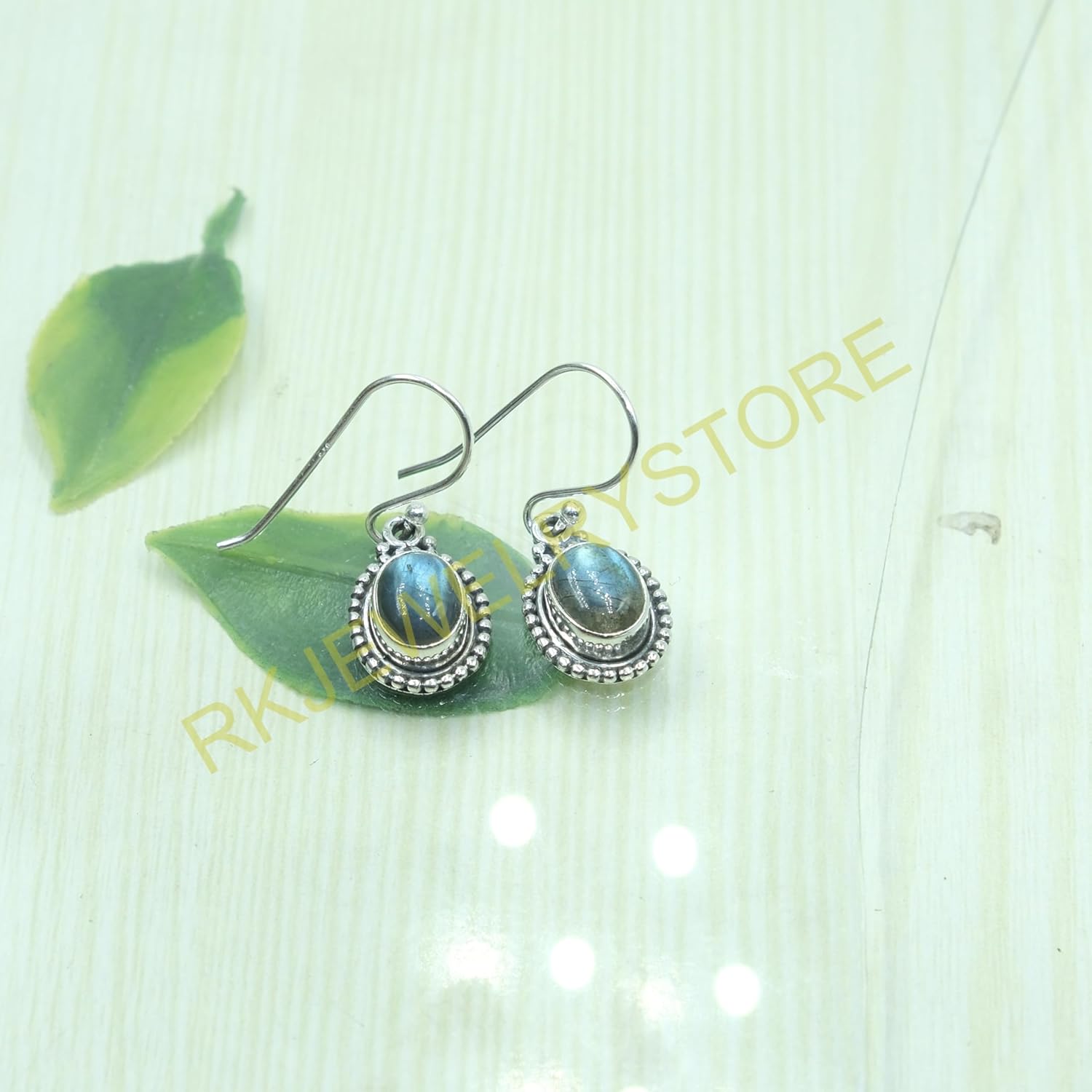Blue Labradorite Stone Pure 925 Sterling Silver Handmade Earrings Anniversary Gift Jewelry For Women - Image 5