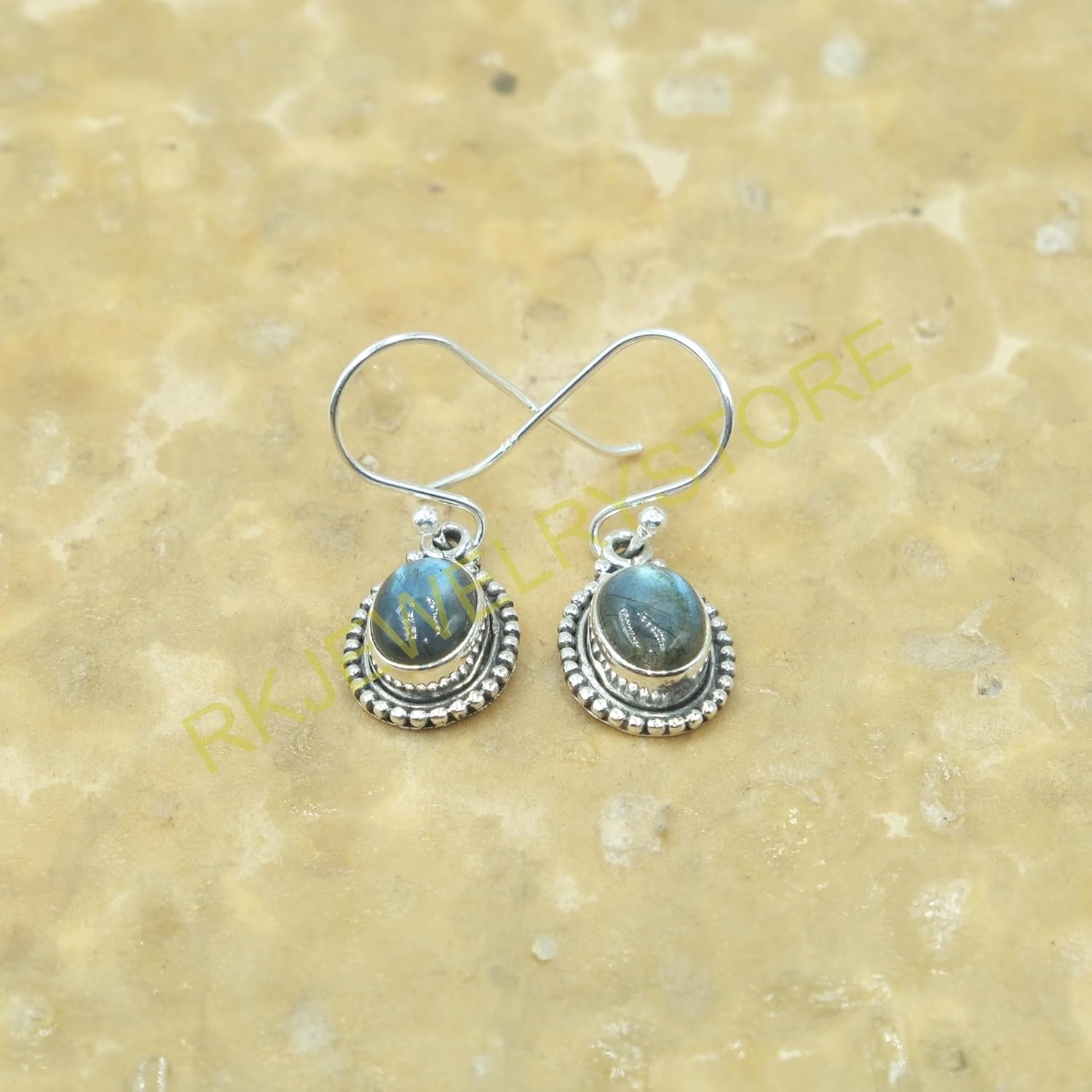 Blue Labradorite Stone Pure 925 Sterling Silver Handmade Earrings Anniversary Gift Jewelry For Women - Image 7