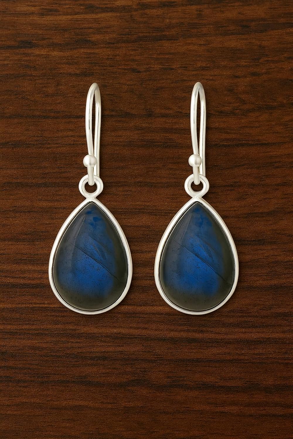 Blue Labradorite Gemstone Pure 925 Sterling Silver Handmade Earrings Labradorite Gift Jewellery For Women - Image 2