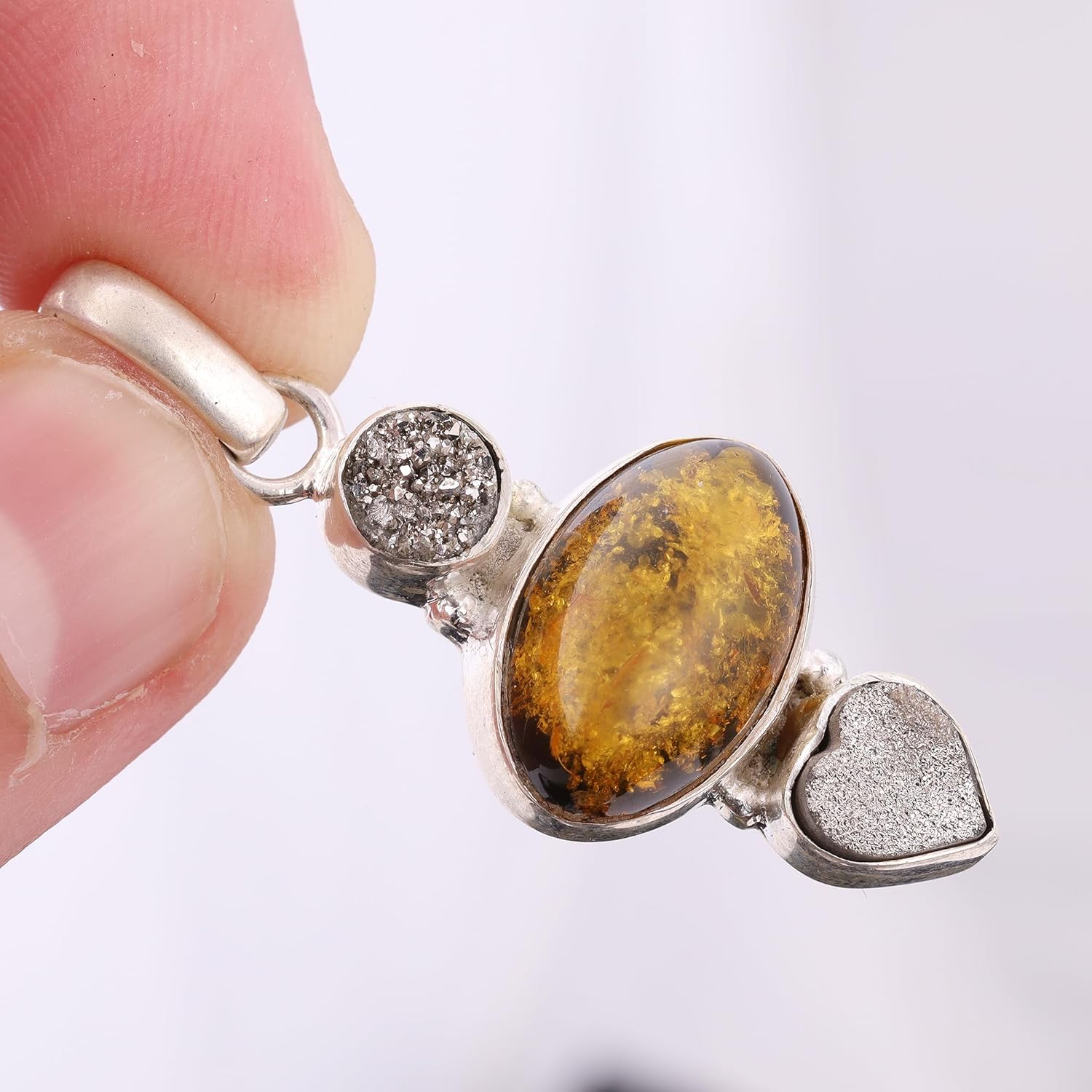 Multi Gemstone Pendant Pure 925 Sterling Silver Pendant Handmade Pendant Christmas Gifts for Women - Image 3