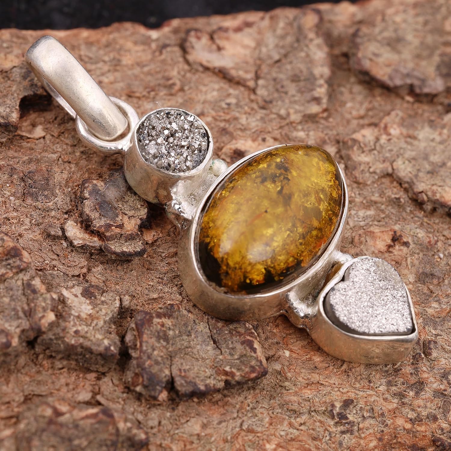 Multi Gemstone Pendant Pure 925 Sterling Silver Pendant Handmade Pendant Christmas Gifts for Women - Image 2