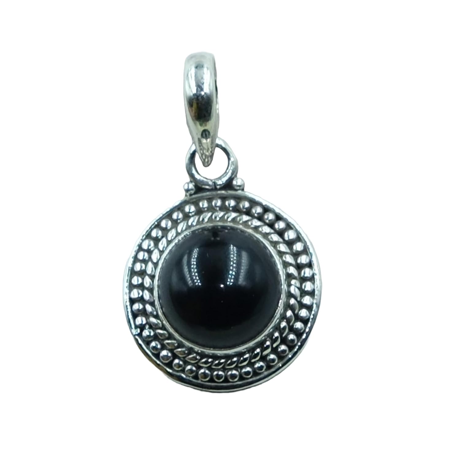 Natural Black Onyx Gemstone Pure 925 Sterling Silver Handmade Design Statement Black Stone Pendant Necklace Jewelry Gift For Wife Girlfriend