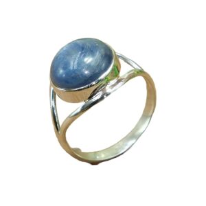 Blue Kyanite Pure 925 Sterling Silver Handmae Statement Ring Boho Stacking Rings Gift Jewellery For Her (M)
