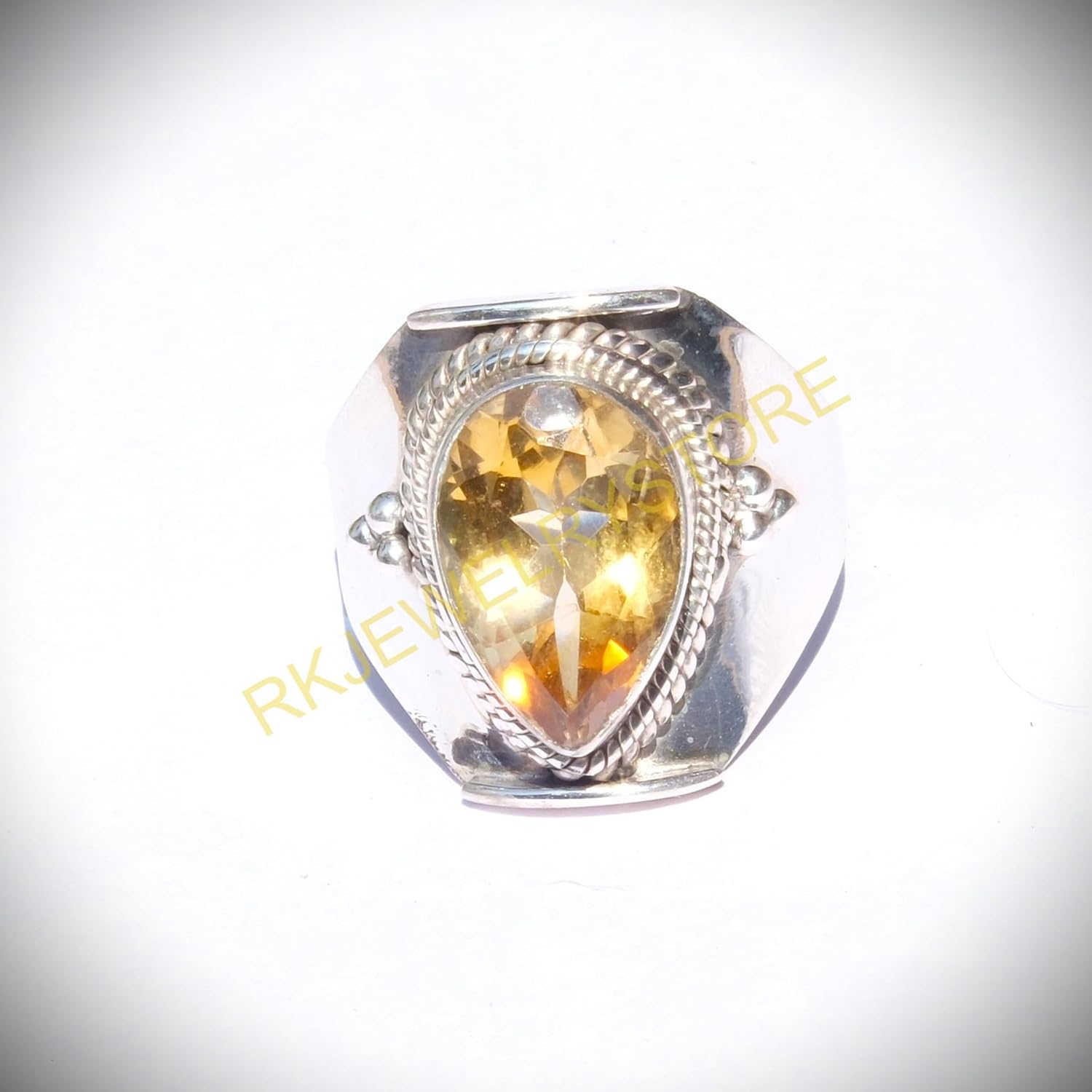Citrine Pure 925 Sterling Silver Handmade Design Statement Ring Yellow Stone Ring Citrine Jewelry Wedding Gift Jewelry For Her (8) - Image 8