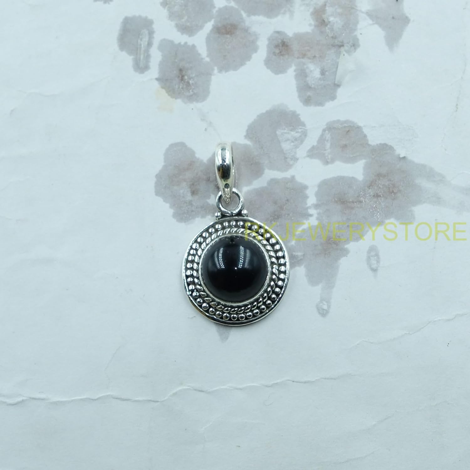 Natural Black Onyx Gemstone Pure 925 Sterling Silver Handmade Design Statement Black Stone Pendant Necklace Jewelry Gift For Wife Girlfriend - Image 5