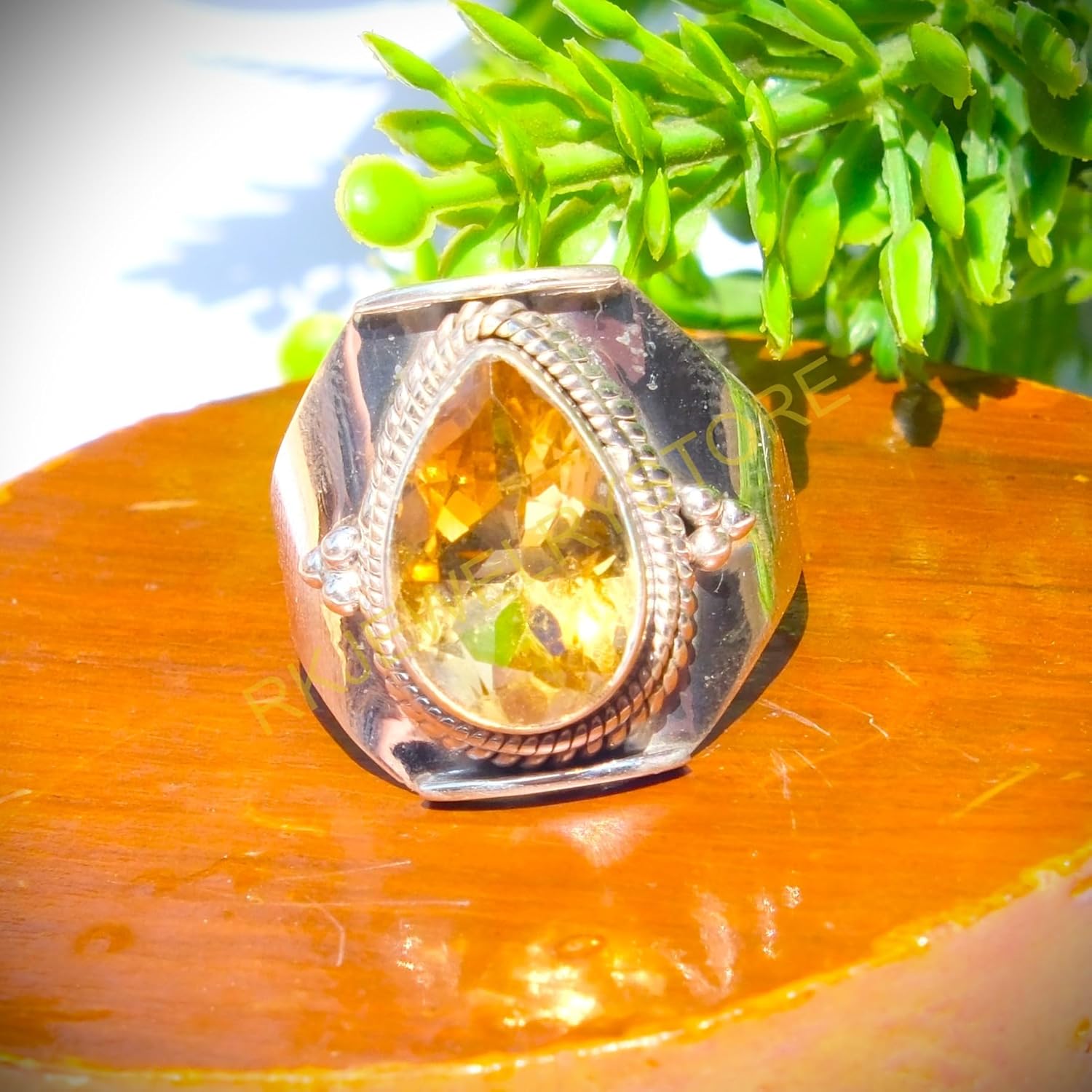 Citrine Pure 925 Sterling Silver Handmade Design Statement Ring Yellow Stone Ring Citrine Jewelry Wedding Gift Jewelry For Her (8) - Image 5