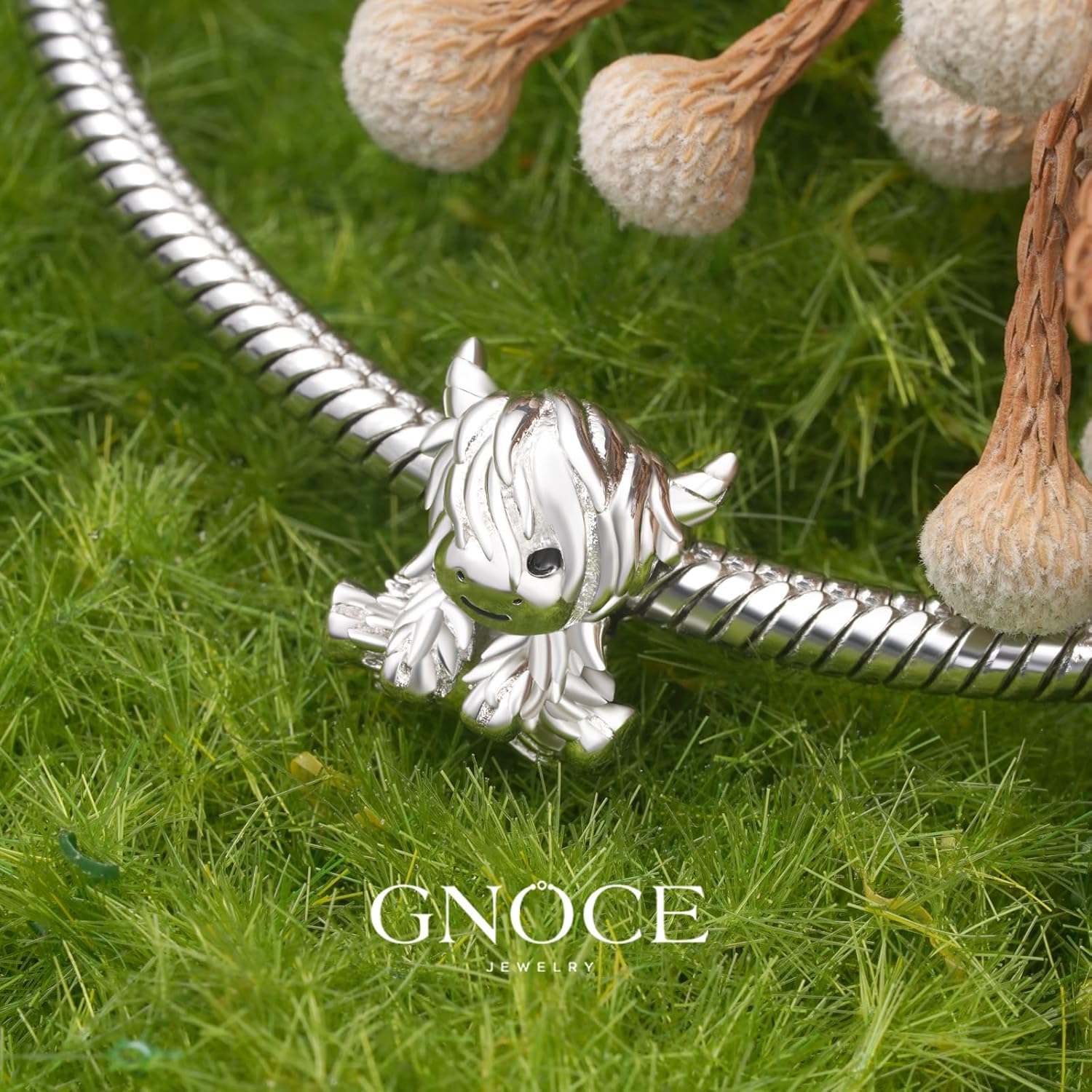 GNOCE Scottish Highland Cow Charm Sterling Silver Charm Bead for Women Girls Wife Daughter Jewelry Gift - Image 2