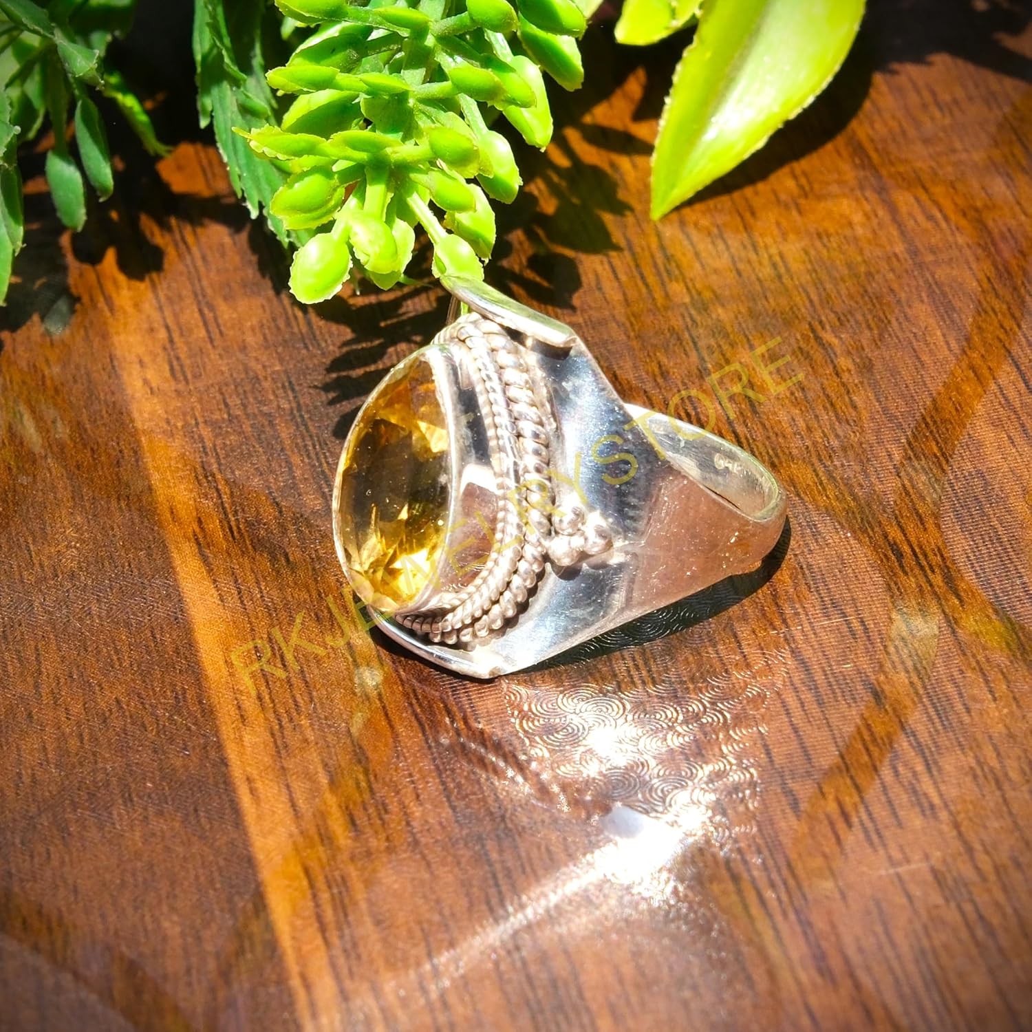 Citrine Pure 925 Sterling Silver Handmade Design Statement Ring Yellow Stone Ring Citrine Jewelry Wedding Gift Jewelry For Her (8) - Image 4
