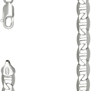 JewelryWeb 925 Sterling Silver Solid Classic Mariner Chain-Silver 8mm Necklace 51 Centimeters Chain-Necklace for Women and Men