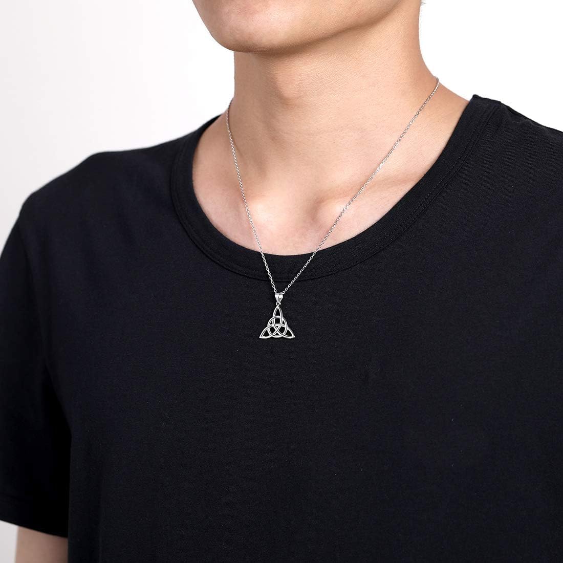 ChicSilver Sterling Silver Necklace for Women Irish Jewellery Celtic Heart/Triangle/Cross/Butterfly Pendant Necklaces Silver/Gold/Rose Gold(With Gift Box - Image 9