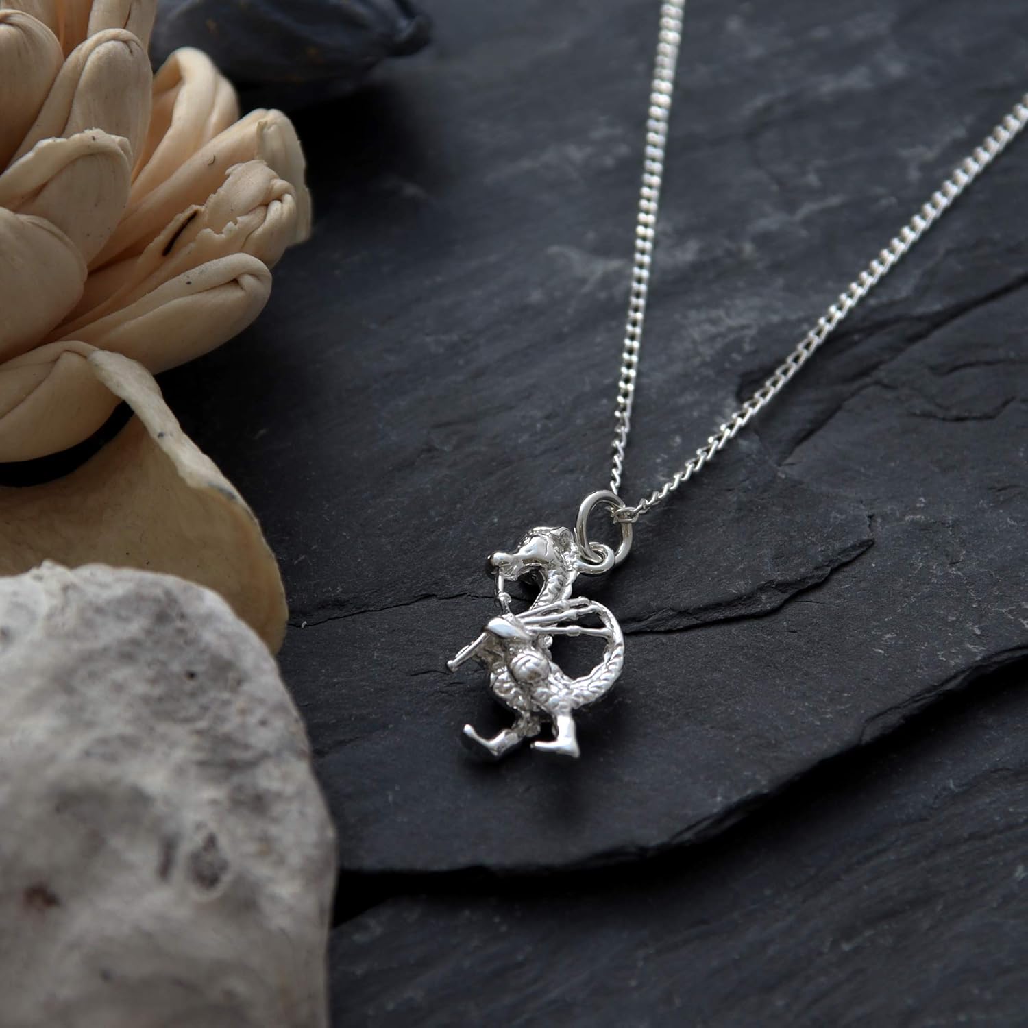 Alexander Castle 925 Sterling Silver Scottish Nessie Piper Necklace 25mm x 10mm Pendant with 18" Silver Chain & Jewellery Gift Box - Scottish Gifts for Women & Men - Image 2