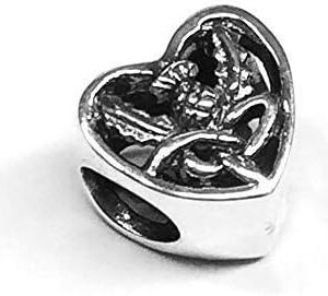 Hamilton & Young Outlander Inspired 925 Sterling Silver Precious Metal Traditional Scottish Highland Knot Design Keepsake Heart Bracelet Bead Charm