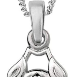 Charles Rennie Mackintosh Art Nouveau Glasgow Rose Diamond Shaped Necklace Pendant - Includes A 18" Silver Chain