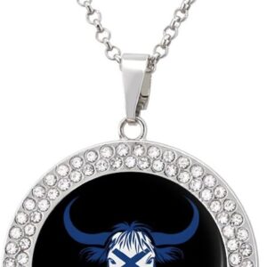Highland Cow Scottish Flag Women's Diamond Necklace Shiny Rhinestones Pendant Jewel Necklaces Romantic Trendy