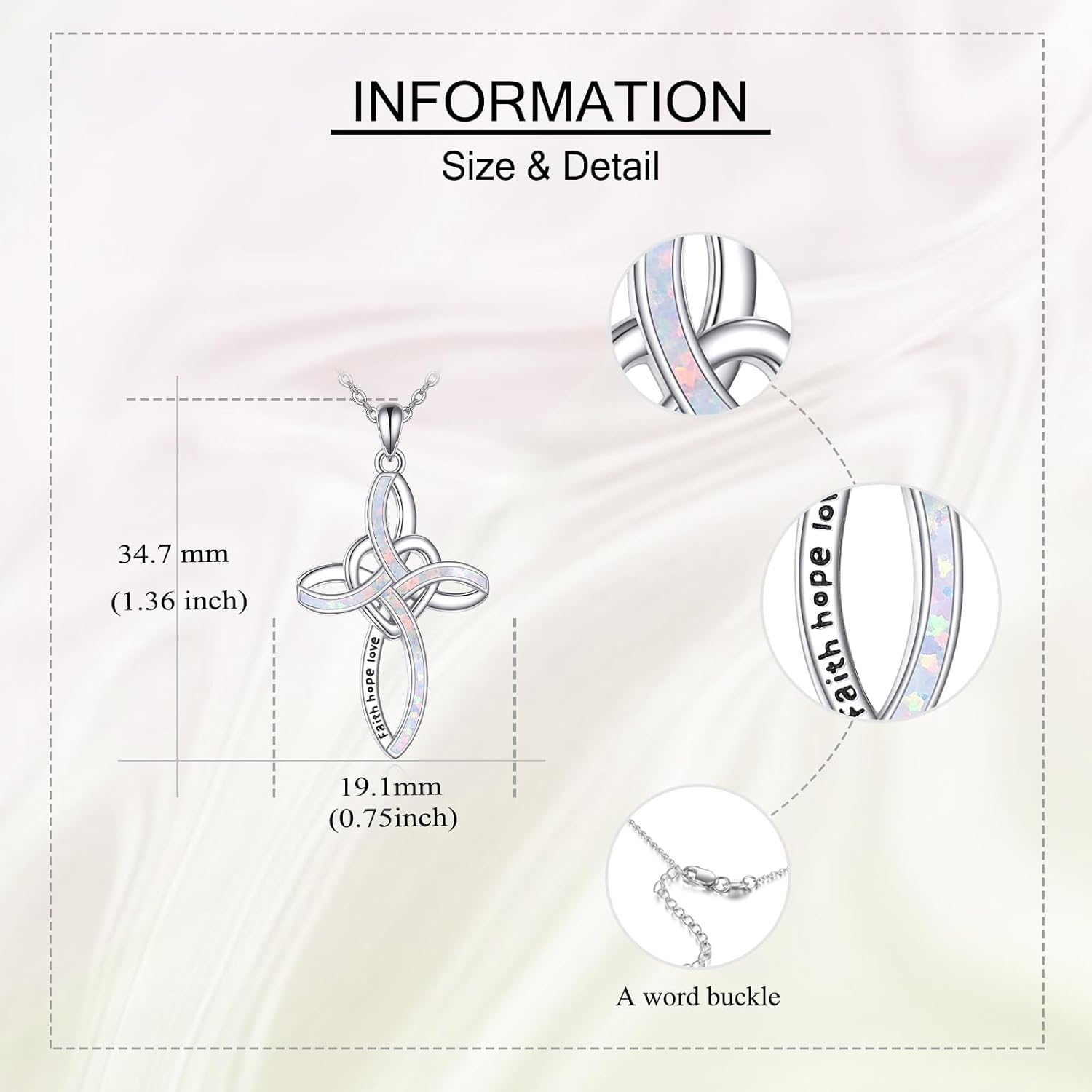 Celtic Knot Cross Necklace Sterling Silver Infinity Love Heart Pendant Necklace Celtic Jewelry Gift for Women - Image 3