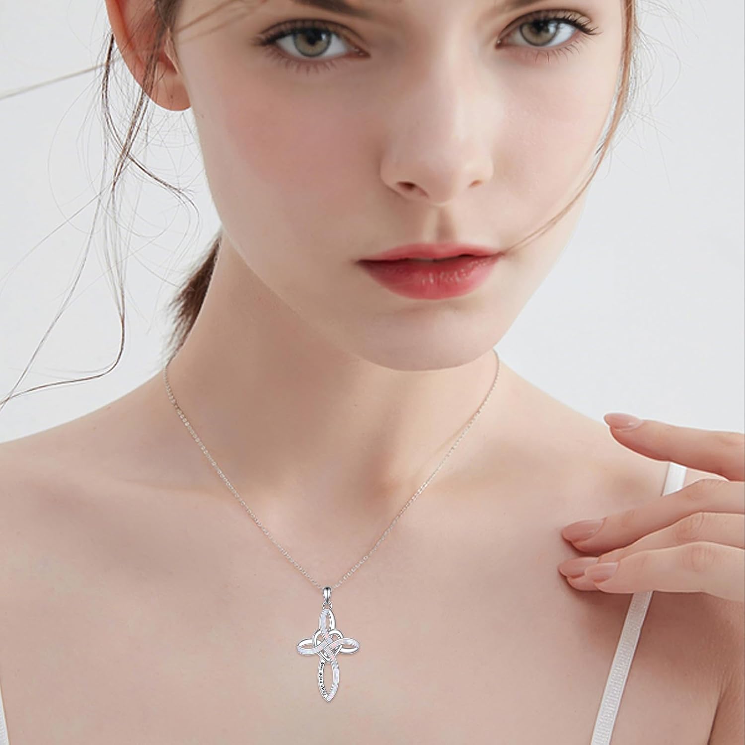 Celtic Knot Cross Necklace Sterling Silver Infinity Love Heart Pendant Necklace Celtic Jewelry Gift for Women - Image 6