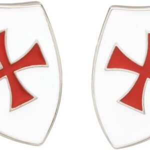 Crusader Knight Templar Shield Cufflinks In Onyx Art Box, One Size, Silver
