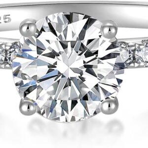 YL Moissanite Engagement Rings 925 Sterling Silver Round Cut 1CT Moissanite D Color VVS1 Promise Wedding Rings Anniversary Jewellery