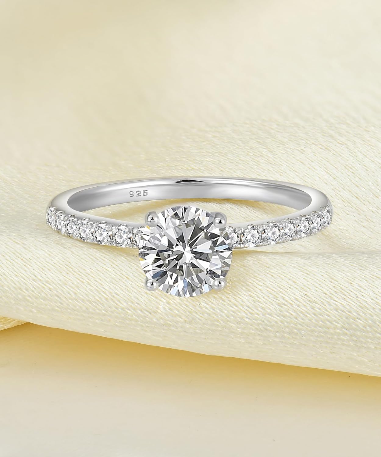 YL Moissanite Engagement Rings 925 Sterling Silver Round Cut 1CT Moissanite D Color VVS1 Promise Wedding Rings Anniversary Jewellery - Image 5