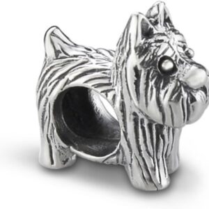 925 Sterling Silver Precious Metal Scottie The Dog Terrier Keepsake Bead Charm