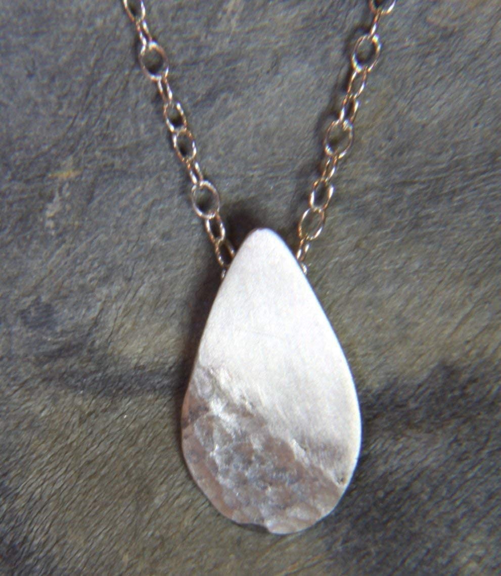 Tear drop sterling silver necklace - Silver pear shaped pendant - tear drop pendant - Reflections on the Sea - sea inspired necklace - handmade in Cornwall - Genuine Real Silver - Image 2