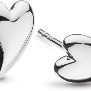 Kit Heath Desire Kiss Mini Heart Stud Earrings - Sterling Silver, Delicate & Timeless Design, Perfect for Everyday Wear- Gift for Her