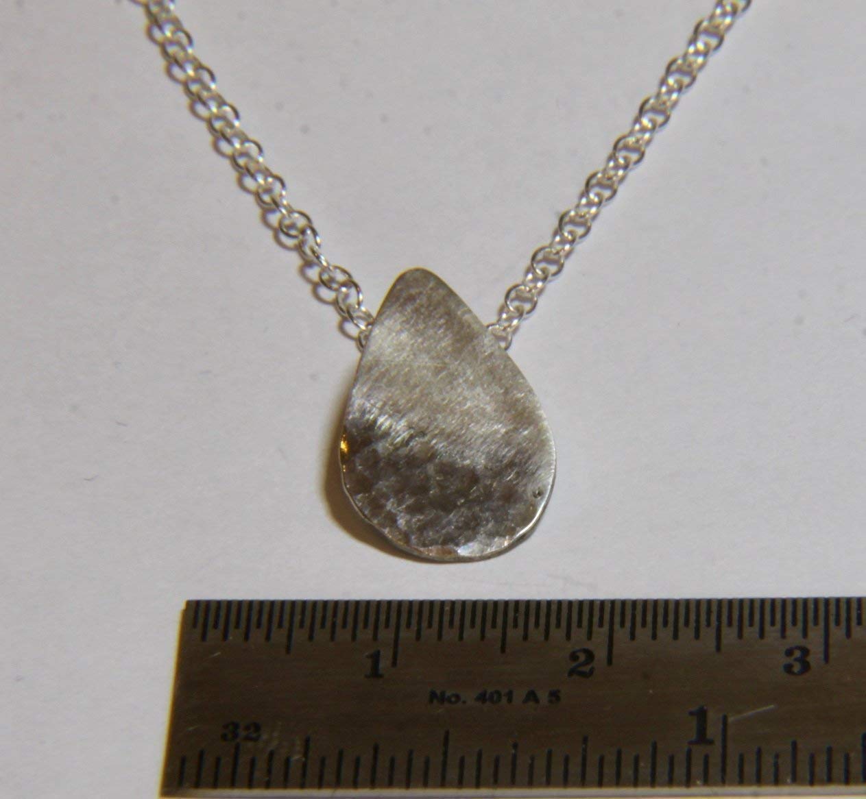 Tear drop sterling silver necklace - Silver pear shaped pendant - tear drop pendant - Reflections on the Sea - sea inspired necklace - handmade in Cornwall - Genuine Real Silver - Image 3