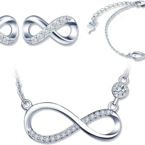 Yumilok Luxury Jewelry Set 925 Sterling Silver Infinity Jewellery Set for Women