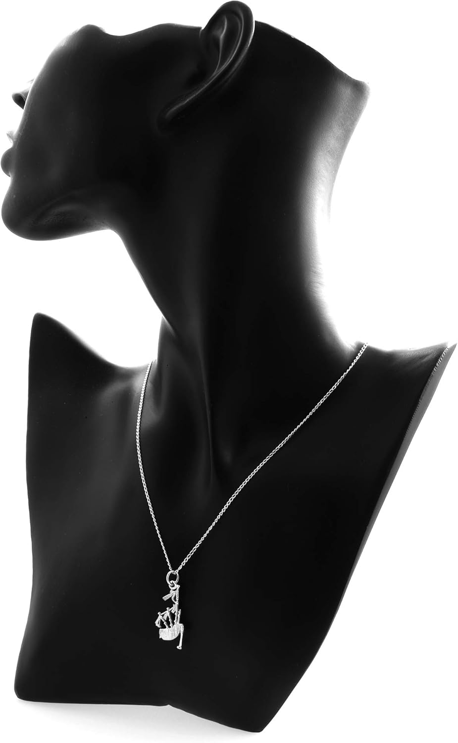 Alexander Castle 925 Sterling Silver Scottish Bagpipes Necklace 25mm x 14mm Pendant with 18" Silver Chain & Jewellery Gift Box - Scottish Gifts for Women & Men - Image 3
