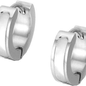 Women's Huggie Hoop Earrings Silver,Stainless Steel Huggie Hoop Earrings for Women with Shell Pattern Huggies Earrings Silver