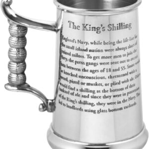 English Pewter Company 1 Pint Heavy Gauge Kings Shilling Pewter Tankard - As Seen On TV [HG170]