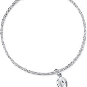 Glenna Jewellery Scottish Pretty Bluebell Floral Flower Sterling Silver Bracelet Bangle