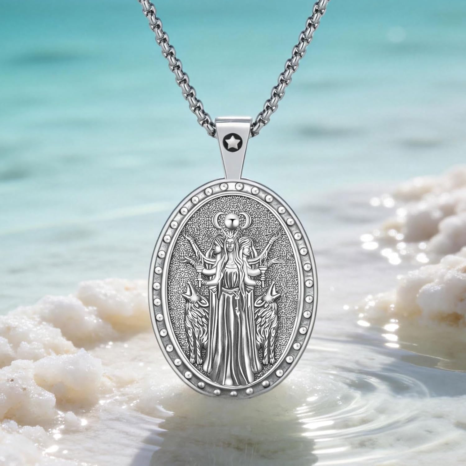 925 Sterling Silver Jewellery Hekate/Lilith/Medusa/NYX/Aphrodite Goddess Pendant Necklace Gifts for Women Men Anniversary Birthday Christmas Faith Religion Mothers Day Valentine's Day - Image 8