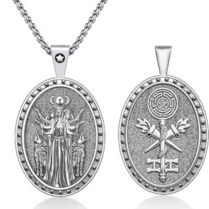 925 Sterling Silver Jewellery Hekate/Lilith/Medusa/NYX/Aphrodite Goddess Pendant Necklace Gifts for Women Men Anniversary Birthday Christmas Faith Religion Mothers Day Valentine's Day