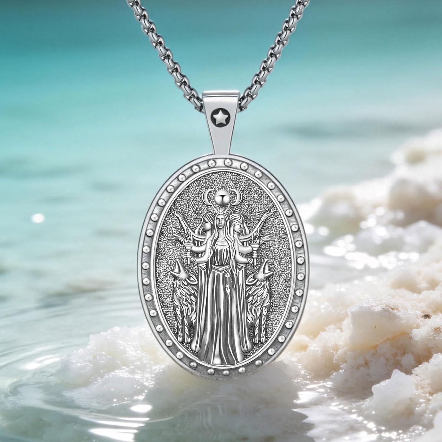 925 Sterling Silver Jewellery Hekate/Lilith/Medusa/NYX/Aphrodite Goddess Pendant Necklace Gifts for Women Men Anniversary Birthday Christmas Faith Religion Mothers Day Valentine's Day - Image 7
