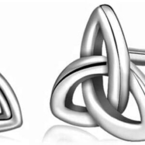 Alexander Castle 925 Sterling Silver Celtic Trinity Knot Triquetra Earrings for Women - Hypoallergenic Stud Earrings with Jewellery Gift Box