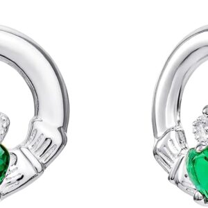 Aeon Claddagh Earrings - Irish Celtic Jewellery | 925 Sterling Silver | Gift Box & Polishing Cloth Included