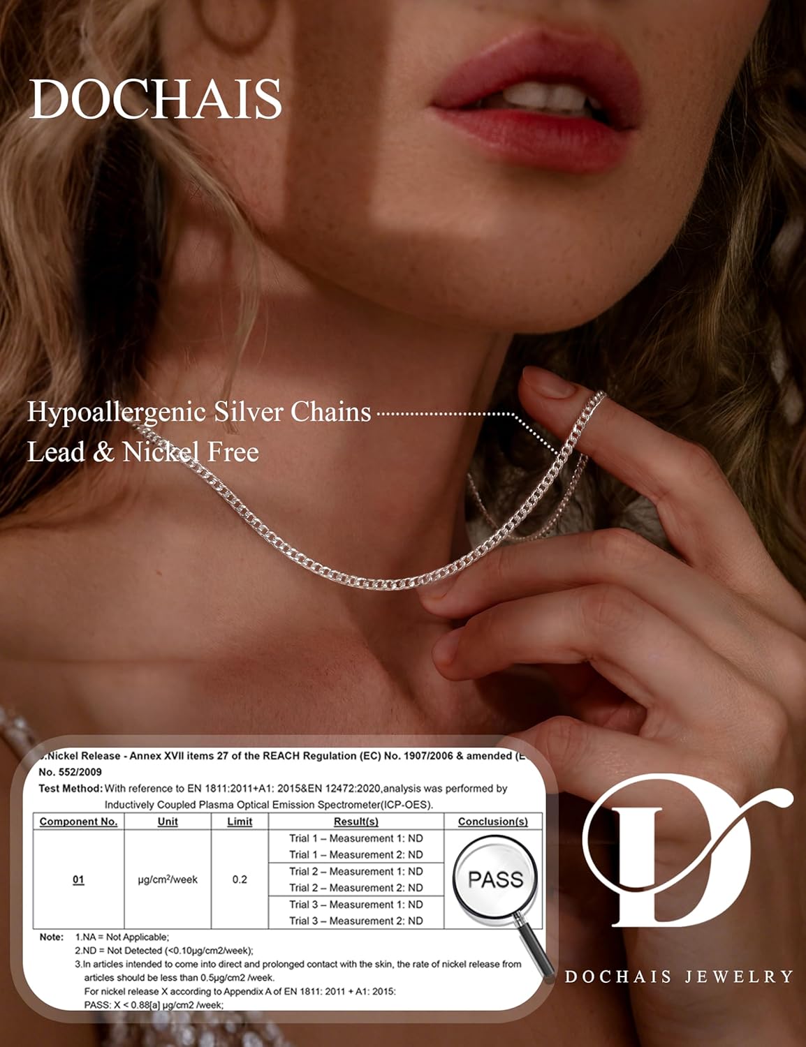Dochais 925 Sterling Silver Chain Necklace for Women Men 1mm/2mm Thin Silver Necklace 16/18/20/22 Inch Necklaces for Women Silver 925 Plated Minimalist Womens Jewellery Gifts Pendant Replacement - Image 2