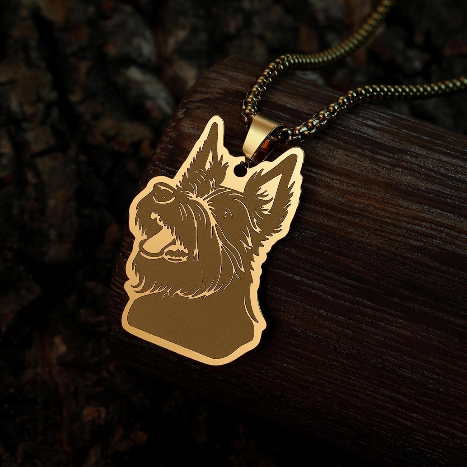 unisex Laser Carved Exquisite Necklace Scottish Terrier Pendant Necklace Birthday Commemorative Gift - Image 3