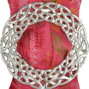 William Sturt Celtic Knot Braid Scarf Ring in Fine Pewter